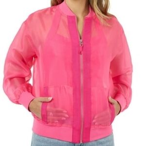NWT Sheer Bomber Jacket (Pink) - Edited By Remi Bader